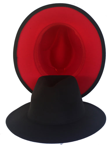 Black Up Red Down Fedora