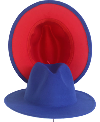 Blue Top Red Down Fedora